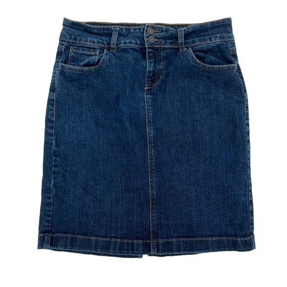 Old Navy Above The Knee Back Slit Pencil Denim Jean Skirt Size 6 Women's - Picture 1 of 5